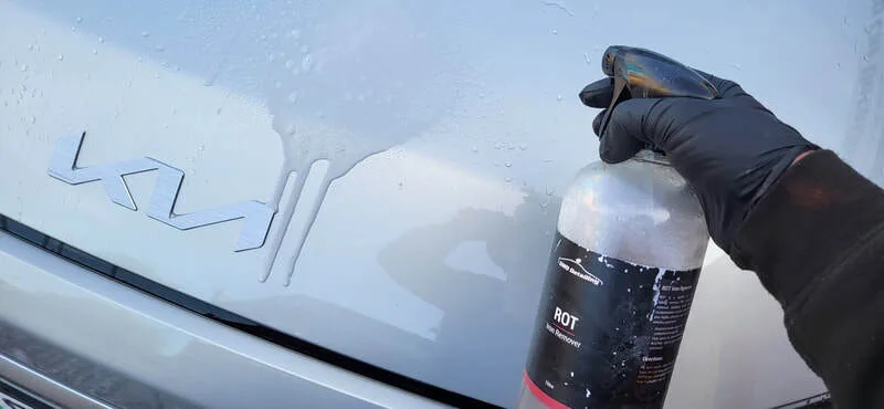 Fallout decontamination process being carried out on KIA at DMD Car Detailing in Paisley