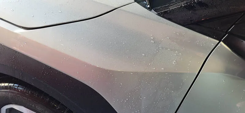 After washing process the KIA EV3 was air dried 