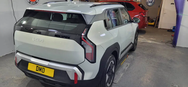 KIA EV3 in my workshop in Paisley after being ceramic coated