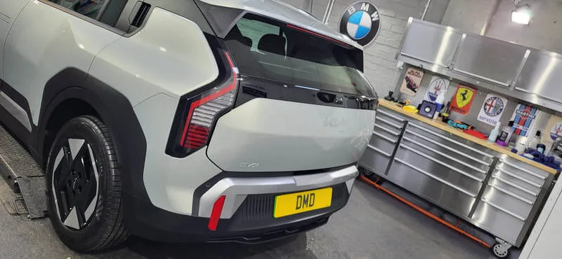 KIA EV3 in my workshop after being ceramic coated