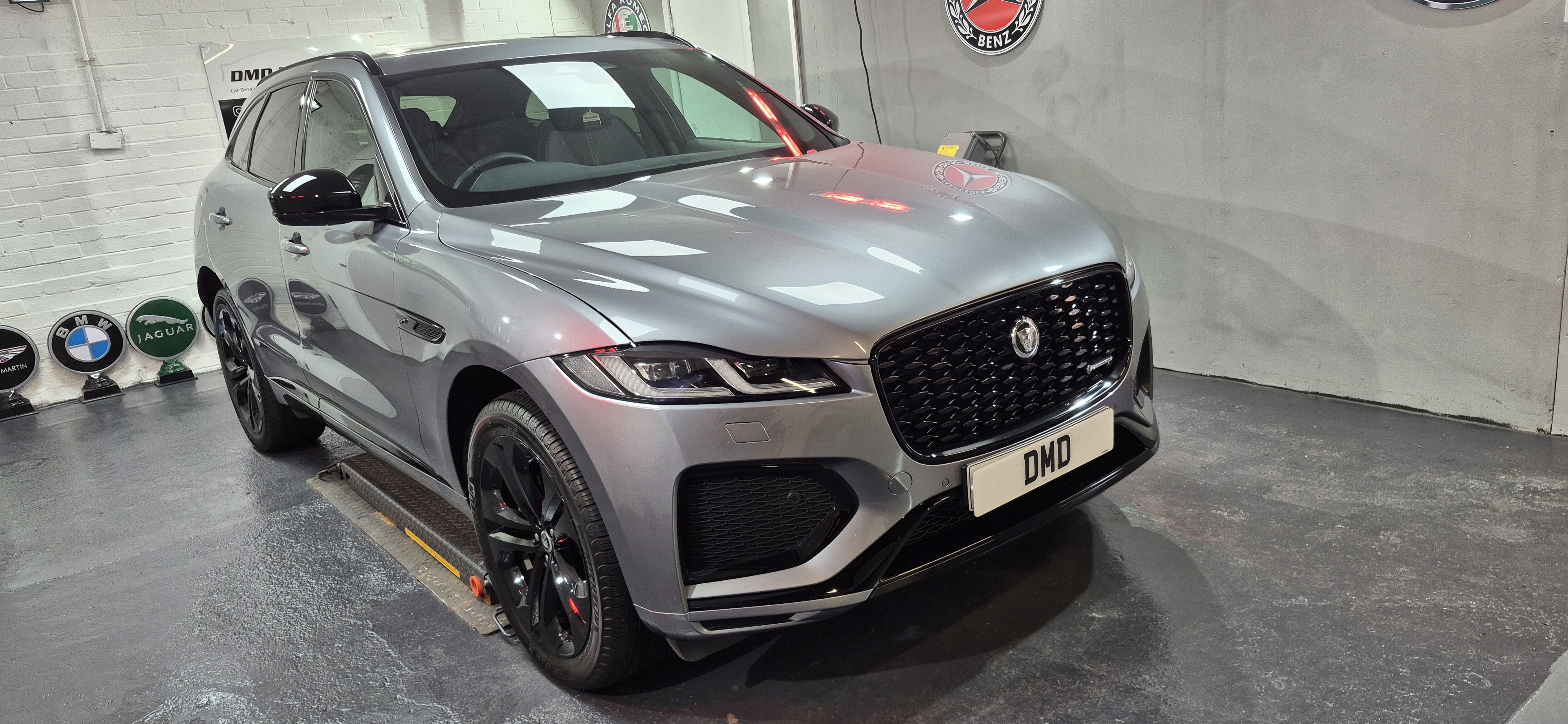 Eiger Grey Jaguar F-Pace SE 200D after minor paint correction, deep glossy finish