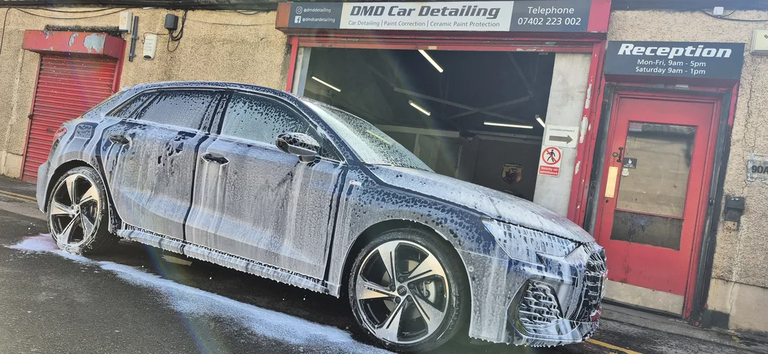 Decontamination wash being carried out on new Audi A3 Sportback paintwork