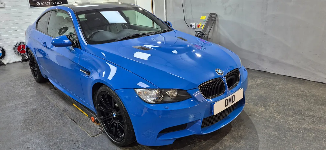 Incredible shine on this BMW M3 after ceramic coating by DMD Car Detailing in Paisley