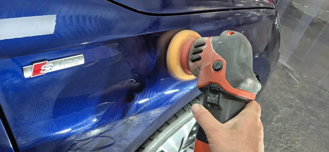 Gloss enhancing machine polish on this Audi A3 by DMD Car Detailing in Paisley