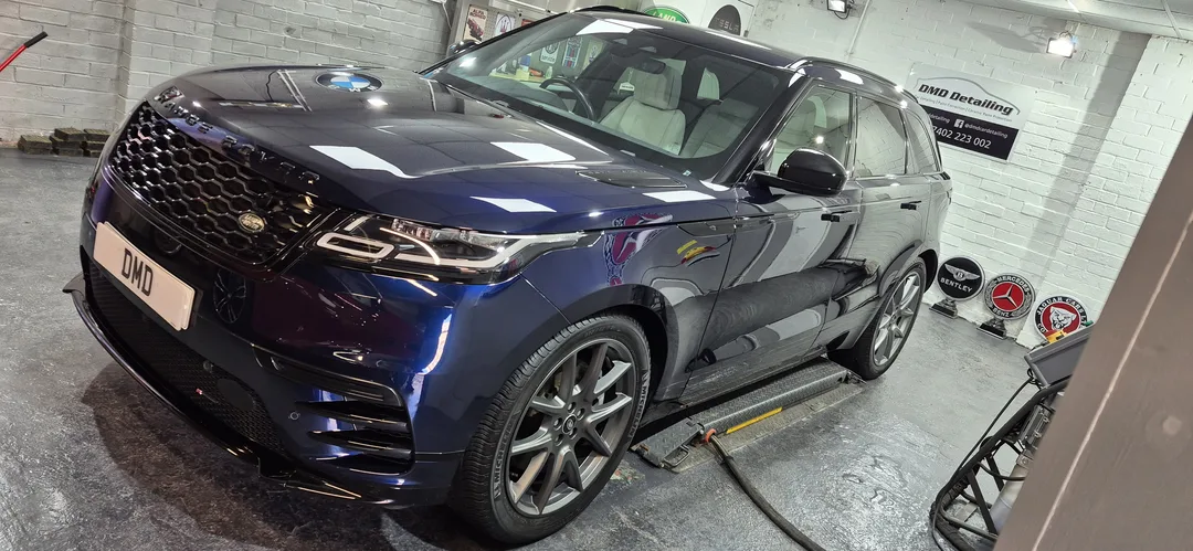 flawless finish after paint correction on this Range Rover Velar