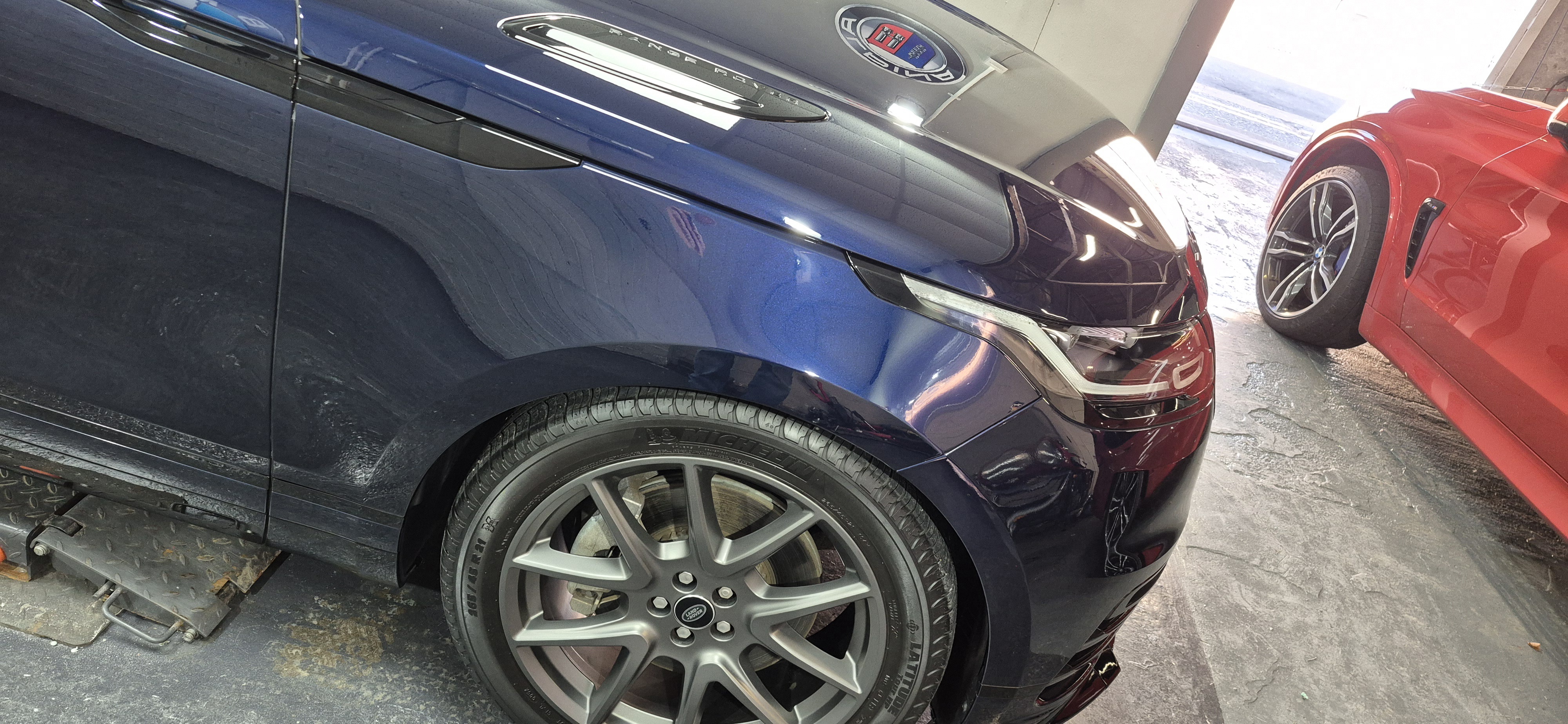 Major paint correction complete on this Range Rover Velar in Paisley at DMD Car Detailing