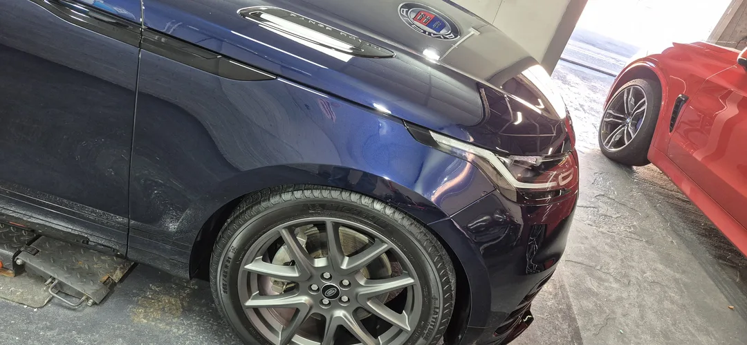 Major paint correction complete on this Range Rover Velar in Paisley at DMD Car Detailing