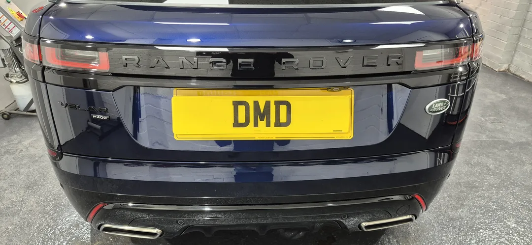 Rear view of Velar after major paint correction and ceramic coating