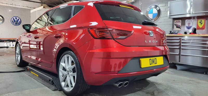 SEAT Leon looking glossy finish after ceramic paint protection in Paisley near Glasgow