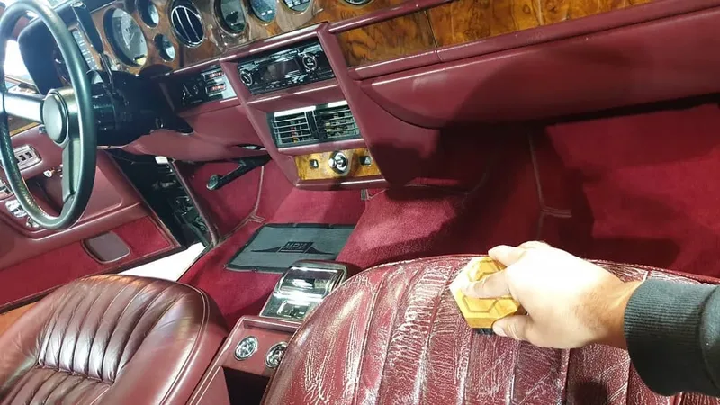Rolls Royce undergoing interior detailing as part of my classic car detailing at DMD Car Detailing in Paisley near Glasgow.