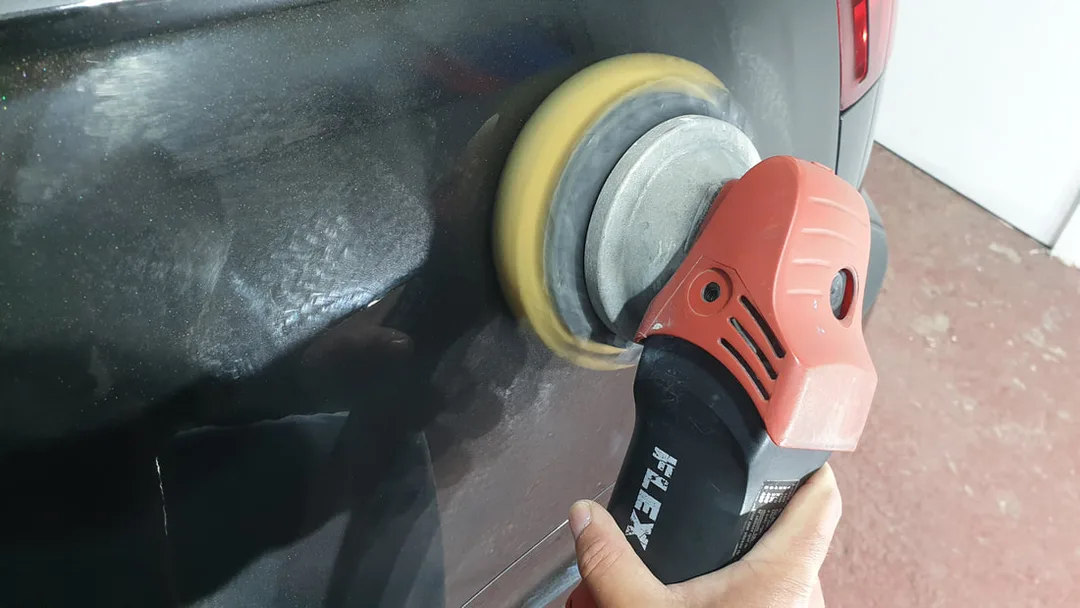 Audi S6 during second stage of paint correction in Paisley by DMD Car Detailing