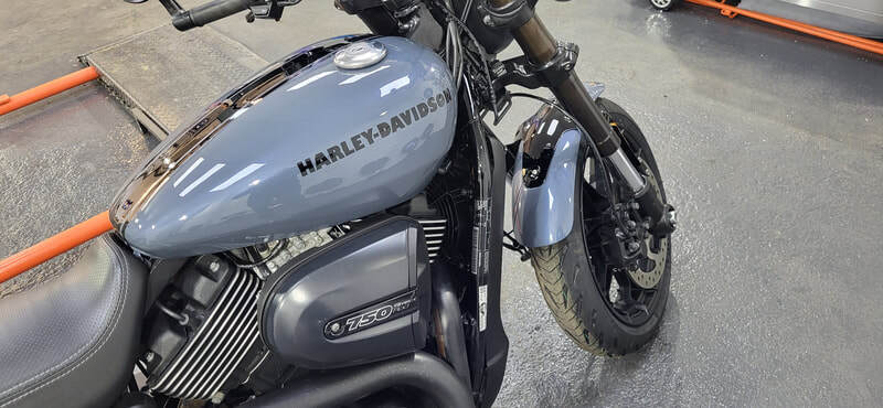 Motorbike Machine Polish & Ceramic Coating in Paisley - Harley Davidson 750 Street Rod 