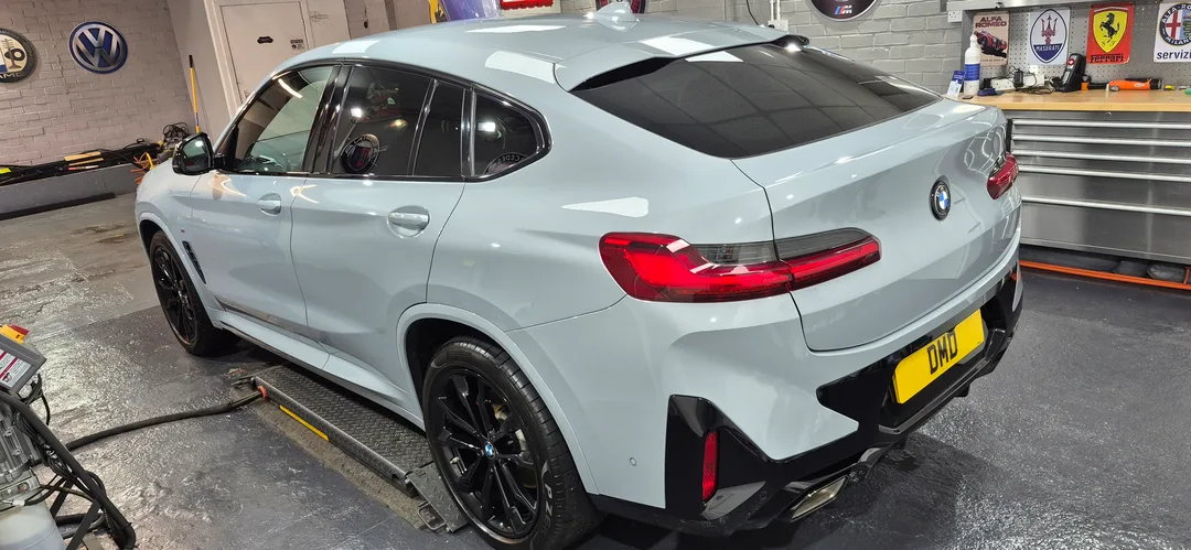 Machine polished and ceramic coated BMW X4 in my workshop in Paisley at DMD Car Detailing