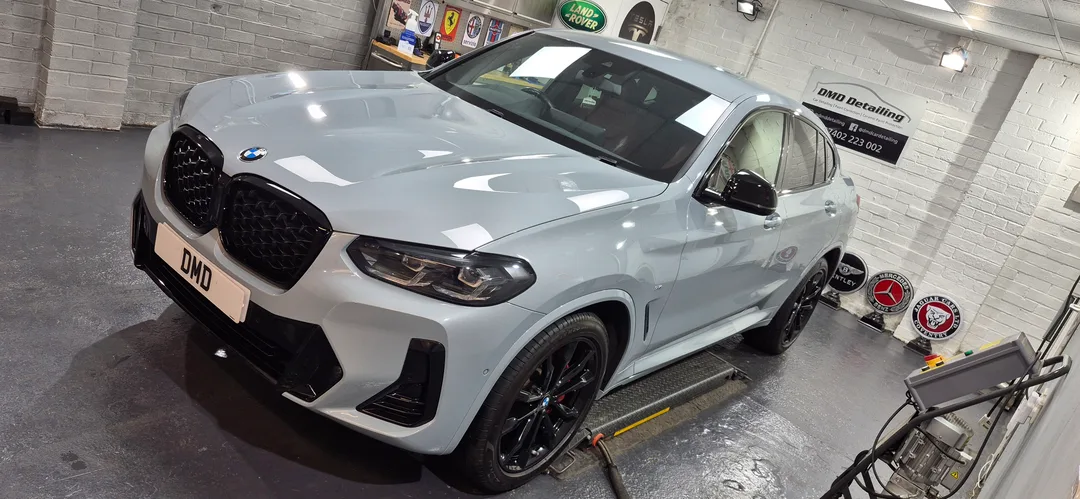 Single stage machine polish in paisley on this BMW X4 at DMD Car Detailing