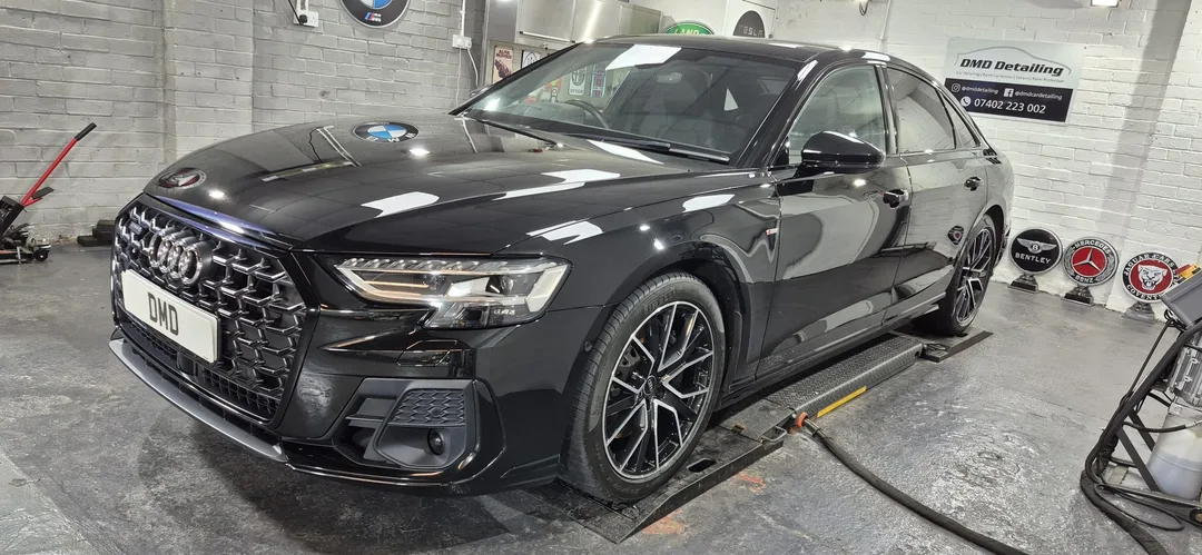 Finished Audi A8 Quattro after two-stage machine polish and ceramic coating at DMD Car Detailing