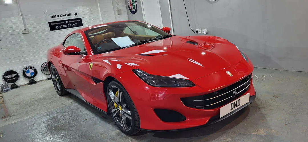Ferrari Portofino after under going a two stage machine polish near Glasgow at DMD Car Detailing in Paisley.